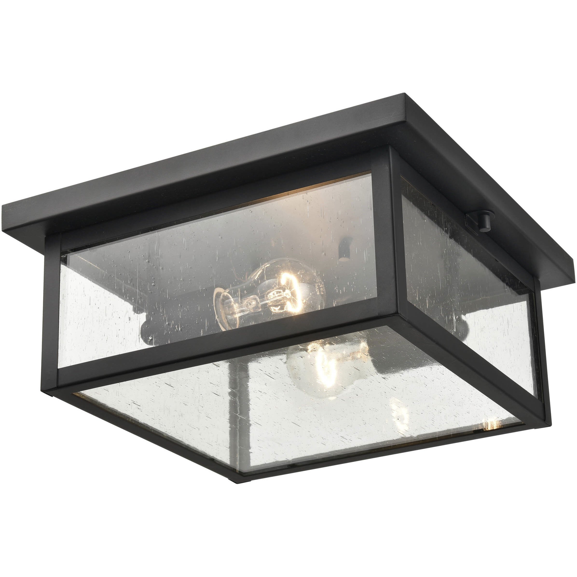 Evanton 2 Light 12 inch Powder Coated Black Outdoor Flush Mount